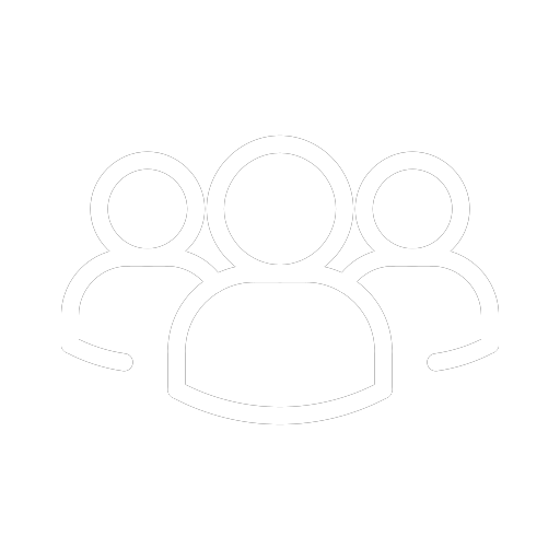 Icône blanche représentant trois personnes.